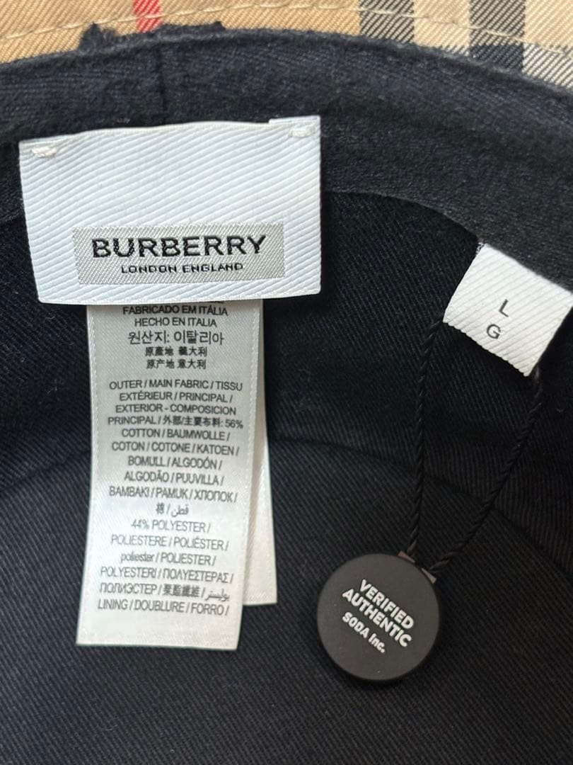 【ほぼ未使用】バーバリー ノバチェック バケットハット Lサイズ