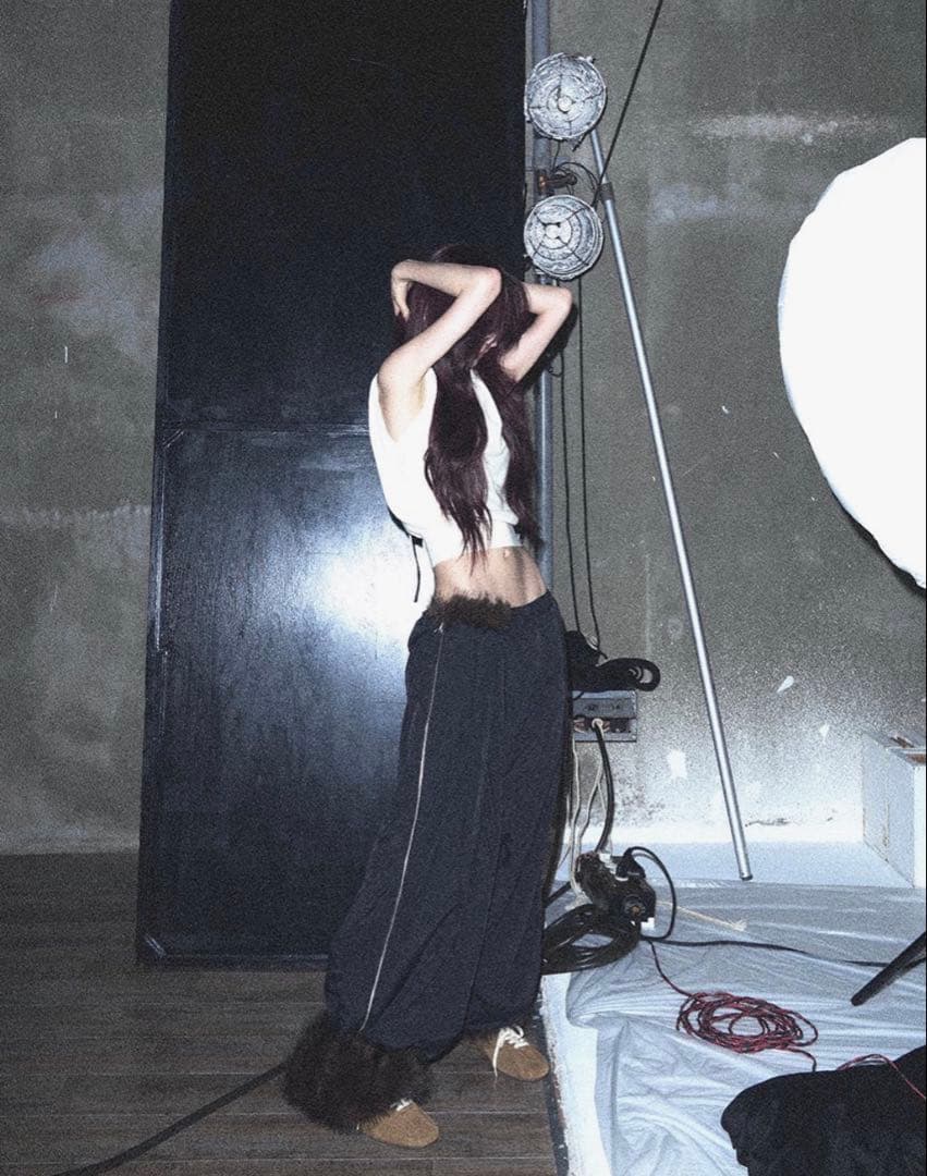 S flip fur pants THEREDTHREAD ブラウン