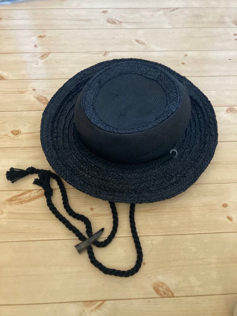 KIJIMATAKAYUKI ストローハット ストラップ付き
