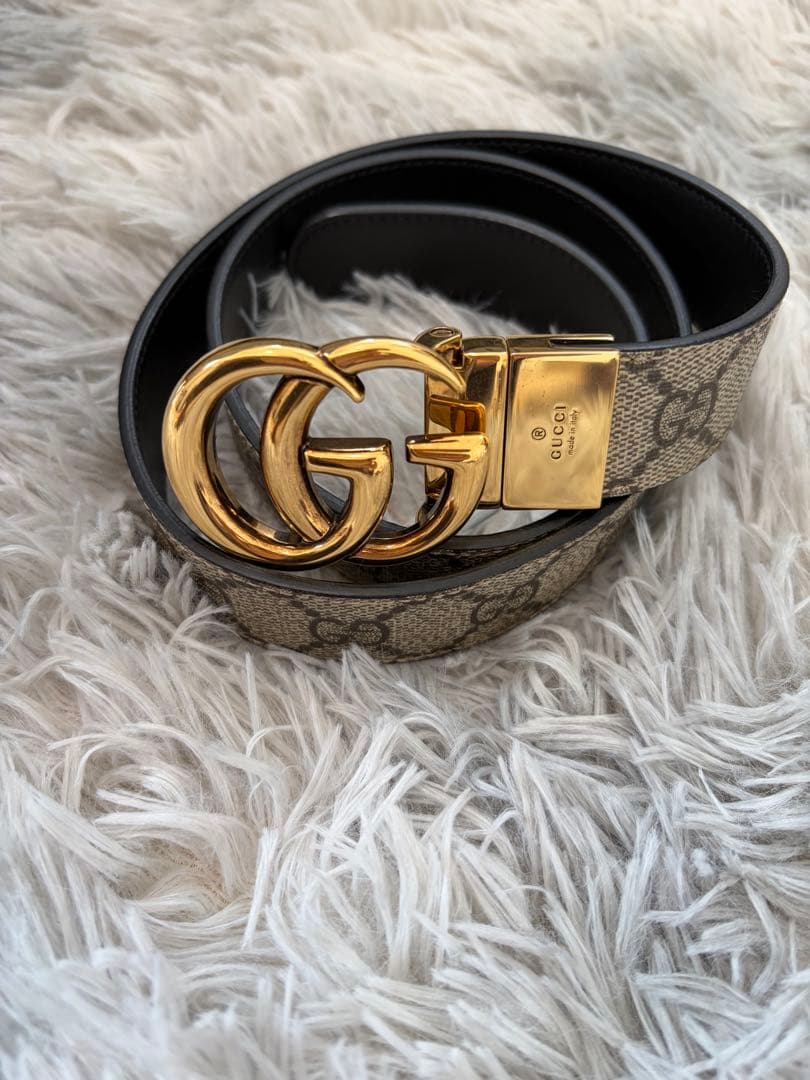 【美品】GUCCI GGマーモント リバーシブル ベルト
