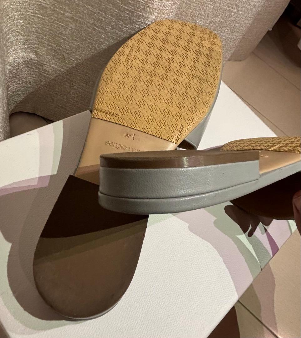 美品✨ sergio rossi SR1 フラットサンダル 37 ライトグレー