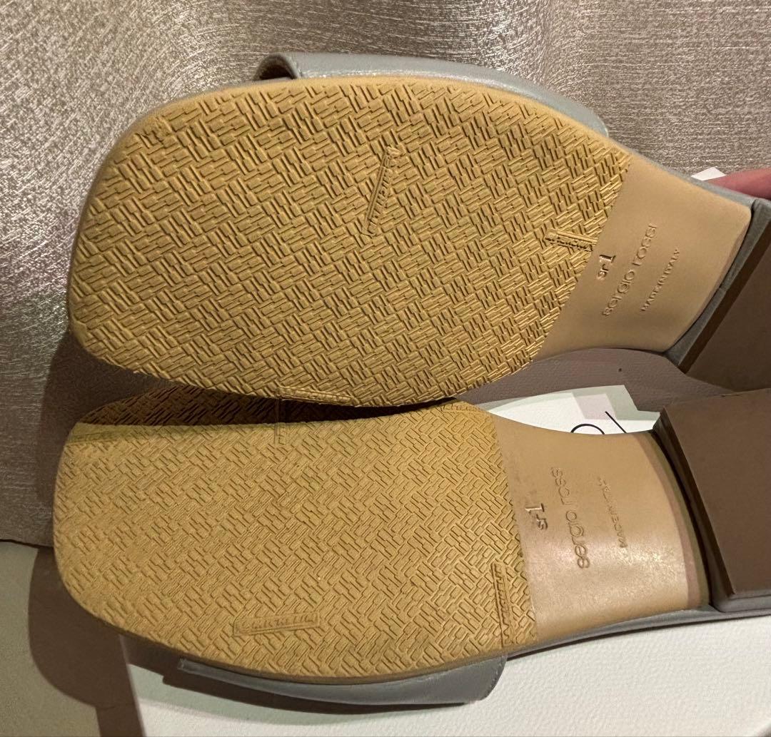 美品✨ sergio rossi SR1 フラットサンダル 37 ライトグレー