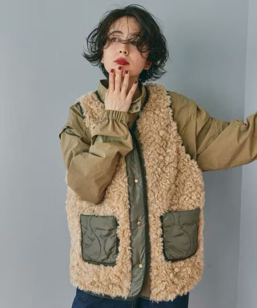 【新品未使用タグ付き】niko and ... アソートファーベスト　Ｍサイズ