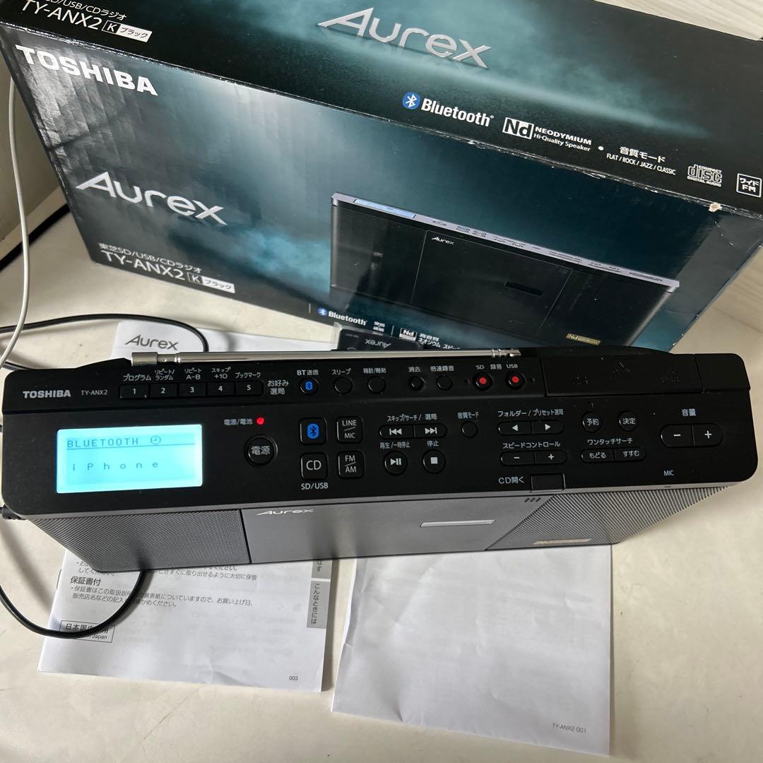 東芝 Aurex　CD・USB・SD・Bluetooth・ラジオTY-ANX1