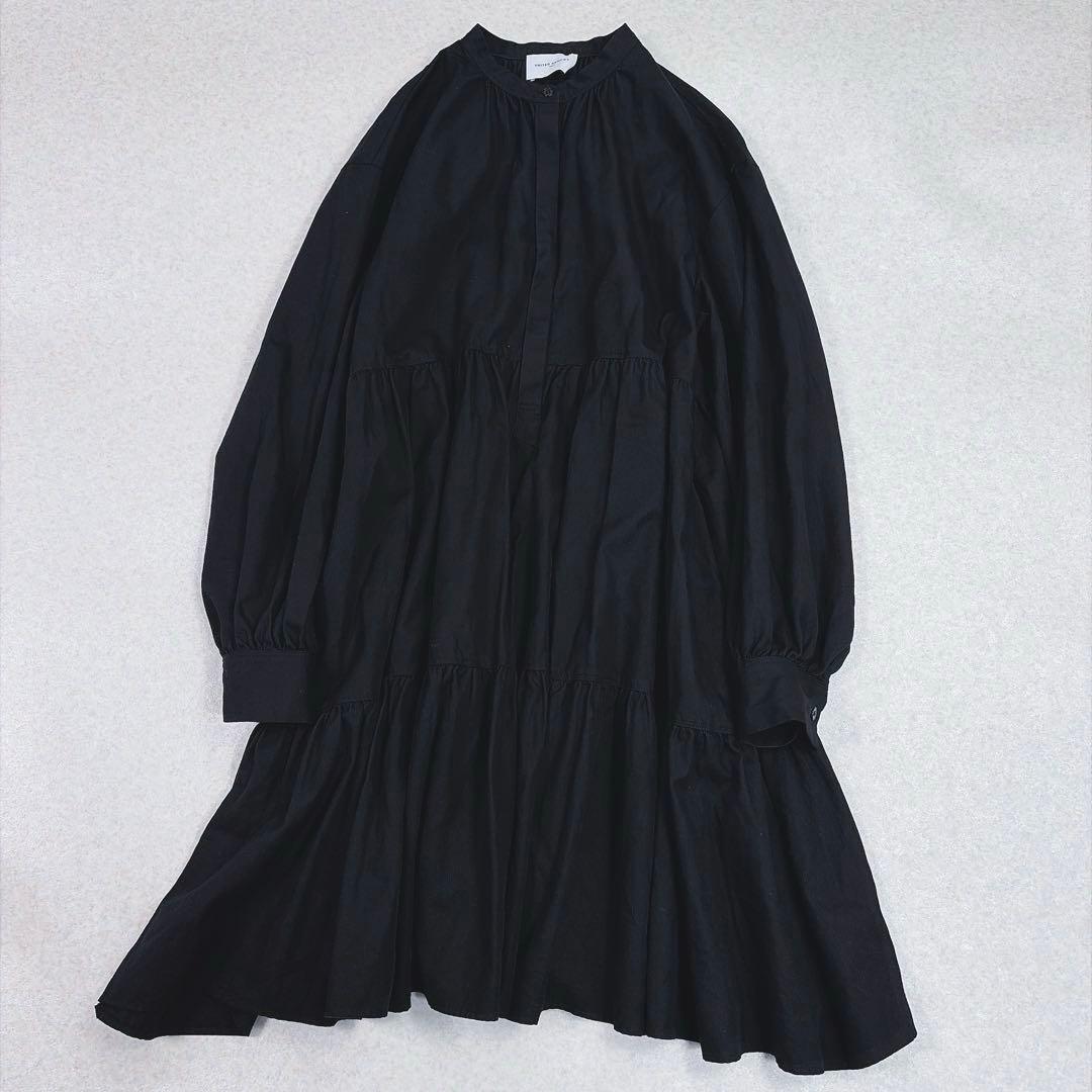 ユナイテッドアローズ コットン ティアード ミニ ワンピース チュニック　黒