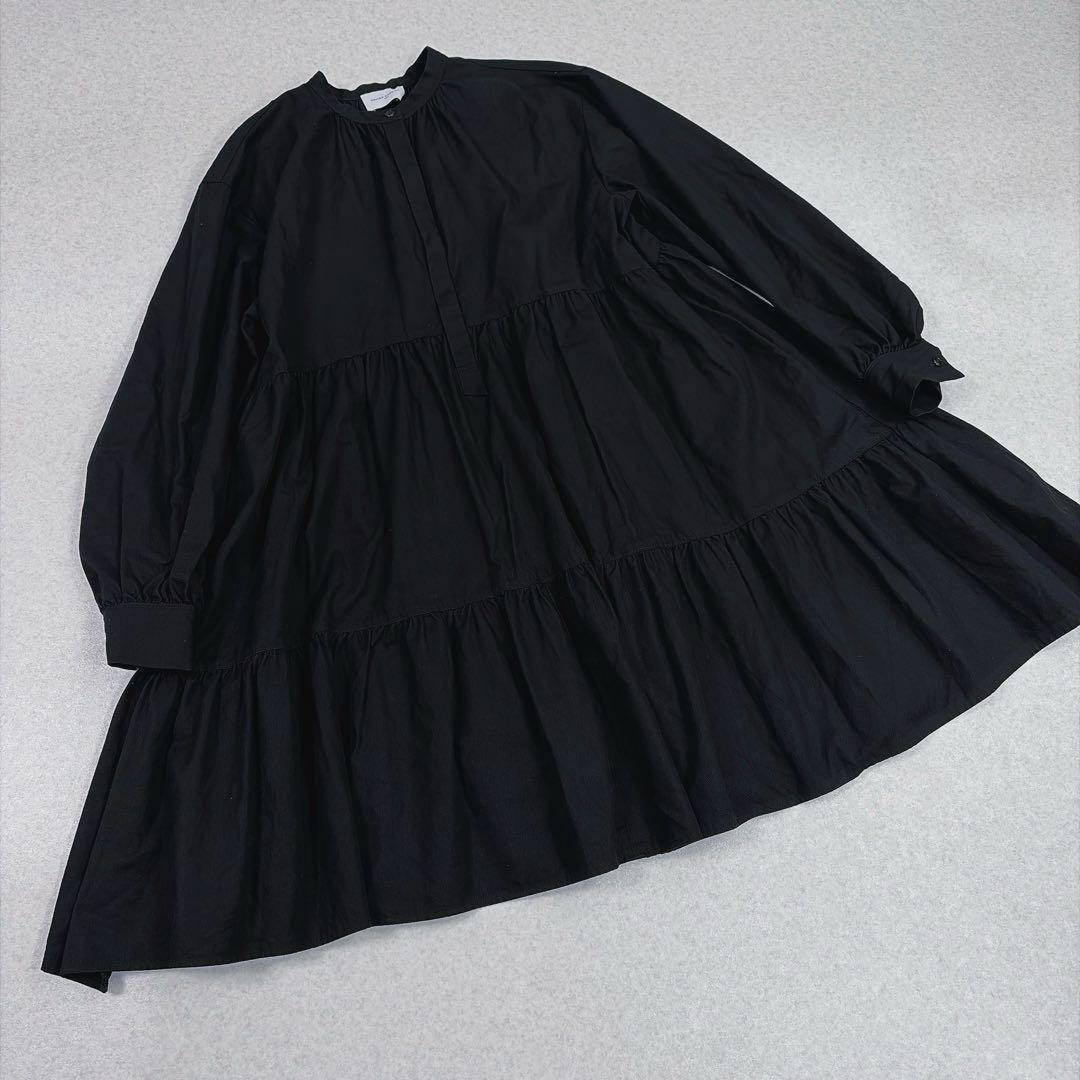 ユナイテッドアローズ コットン ティアード ミニ ワンピース チュニック　黒