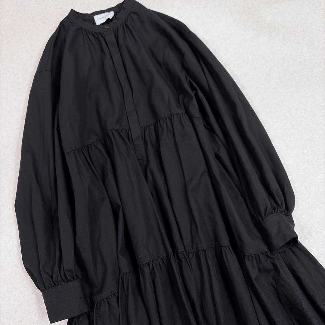 ユナイテッドアローズ コットン ティアード ミニ ワンピース チュニック　黒