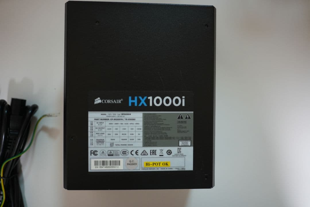 CORSAIR HX1000i コルセア プラチナ規格 1000w電源