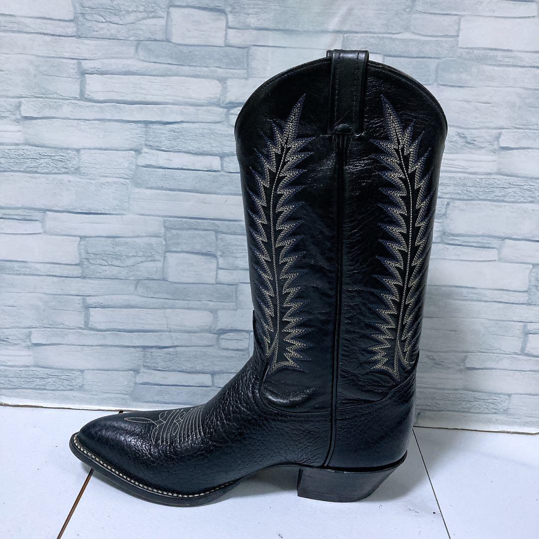 名作 トニーラマ ウエスタンブーツ カウボーイ 26.5 本革 シボ ブラック