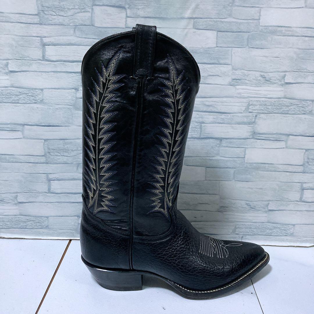 名作 トニーラマ ウエスタンブーツ カウボーイ 26.5 本革 シボ ブラック