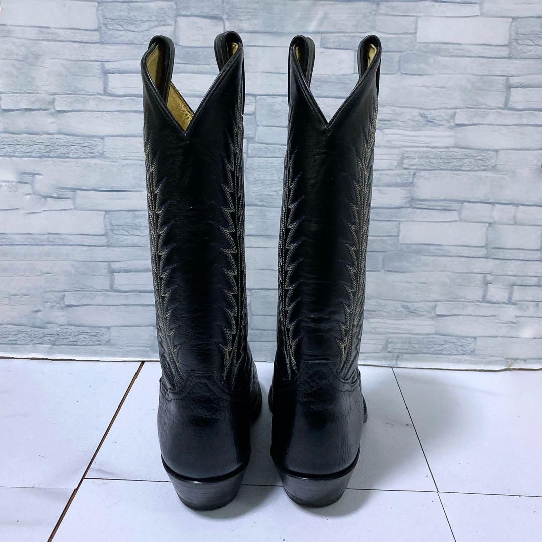 名作 トニーラマ ウエスタンブーツ カウボーイ 26.5 本革 シボ ブラック