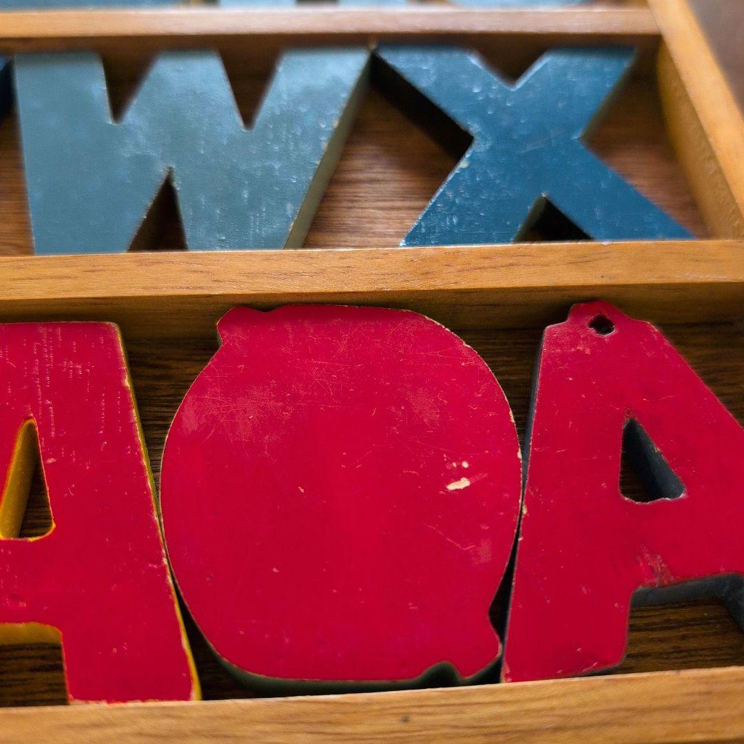 デンマーク　アルファベット　木のおもちゃ　北欧　アンティーク