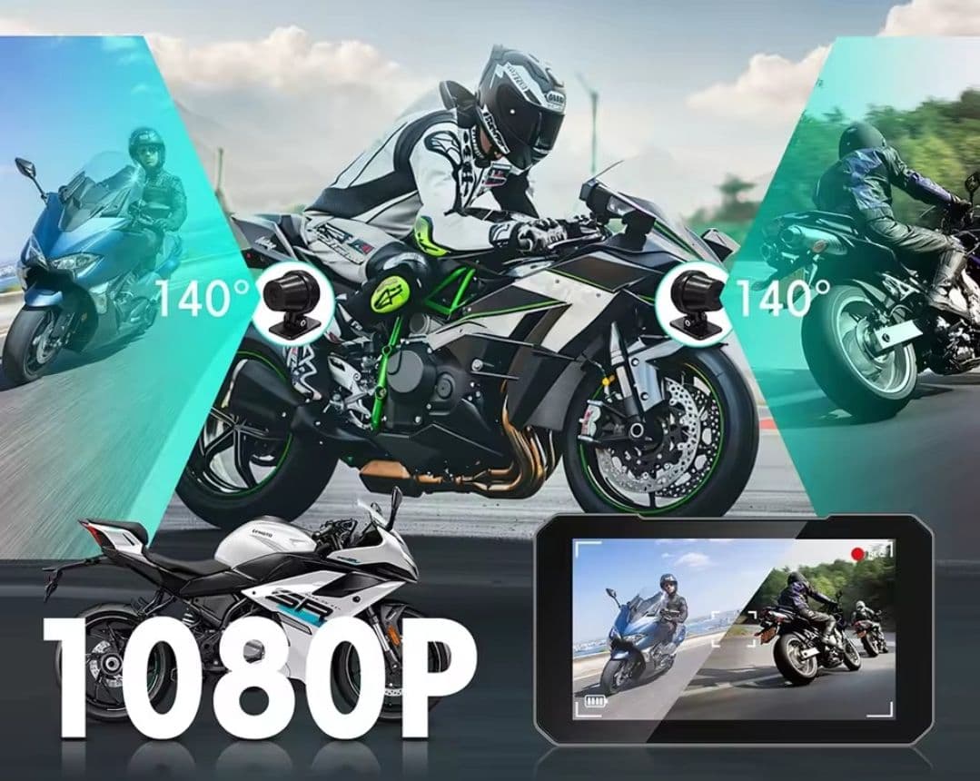 バイク用 スマートモニター ディスプレイオーディオ前後ドラレコ空気圧センサー付き