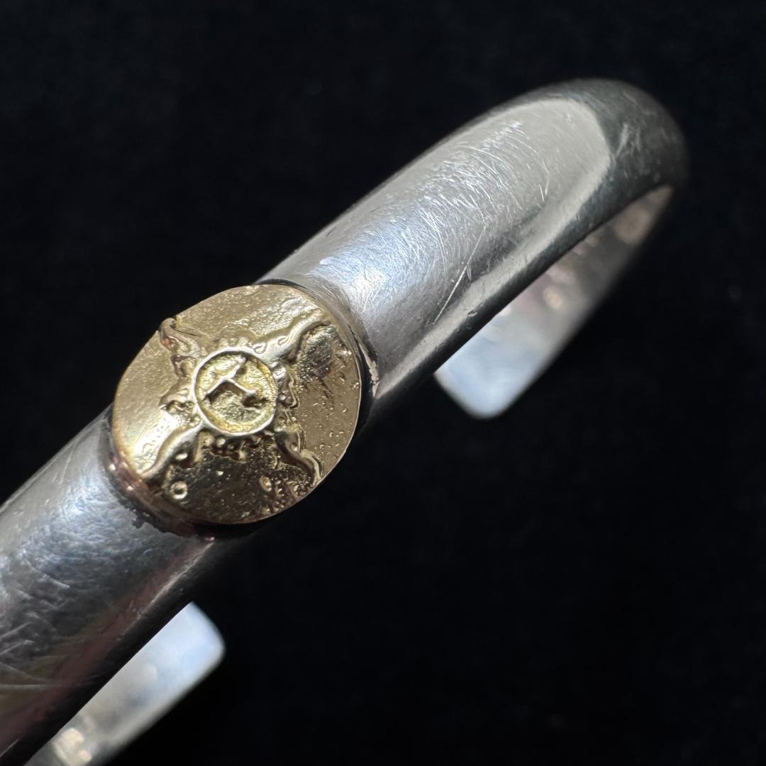 【16.5cm】　K18/SILVER ファーストアローズ バングル シルバー