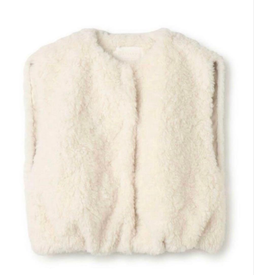 トゥモローランド ボールジィ ランダムファーショートベスト ホワイト