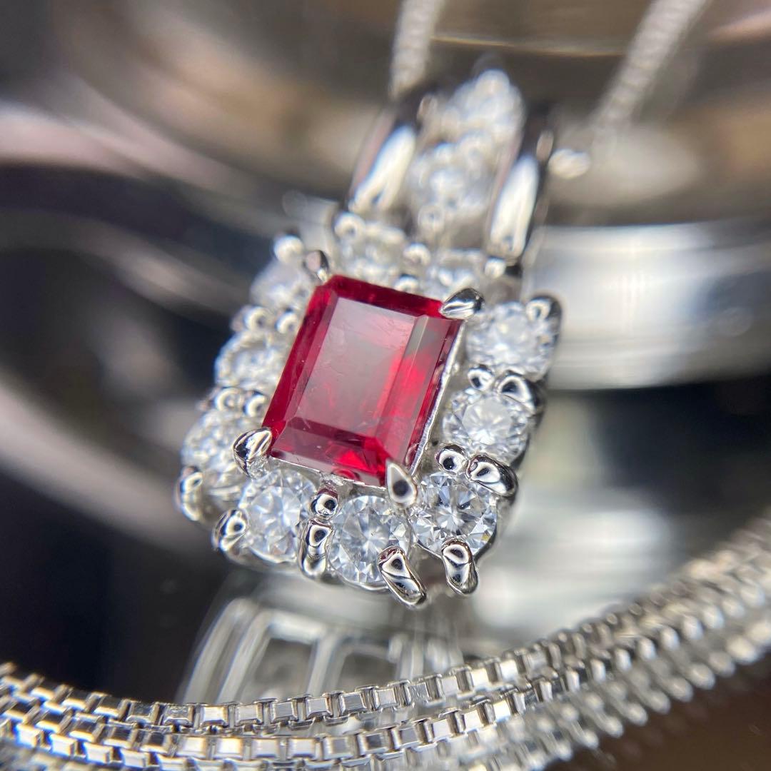 天然 レッドベリル ダイヤモンド 計0.77ct 中宝研ソート『大粒です』