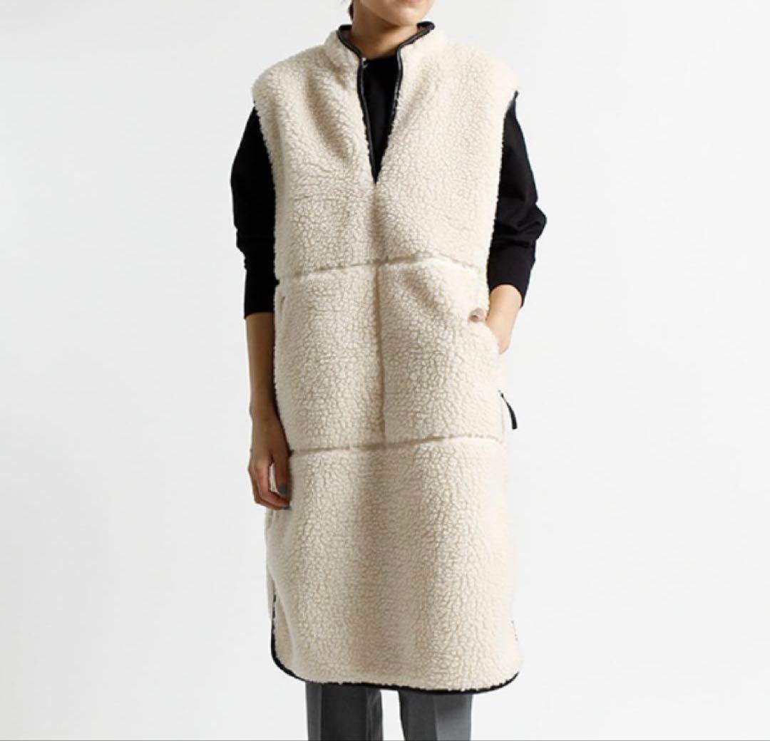 HYKE　ハイク　ボアベスト　ロング　パイピング　プルオーバ