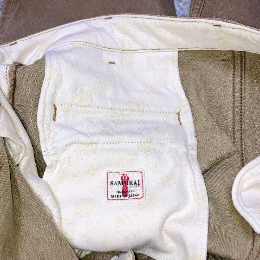 ゆぅでぃ サムライジーンズン ワイドチノパンツ ベージュ コット100%