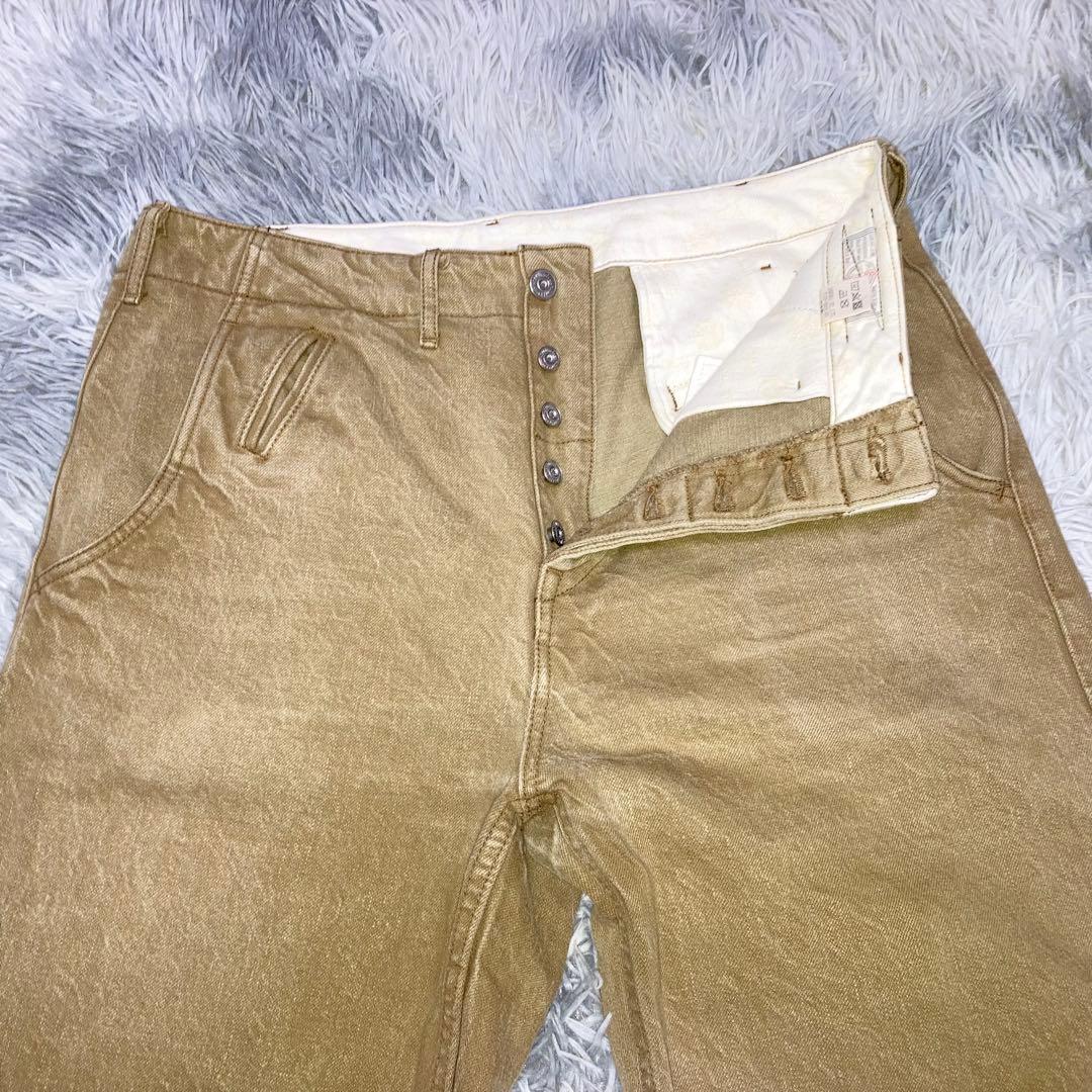 ゆぅでぃ サムライジーンズン ワイドチノパンツ ベージュ コット100%