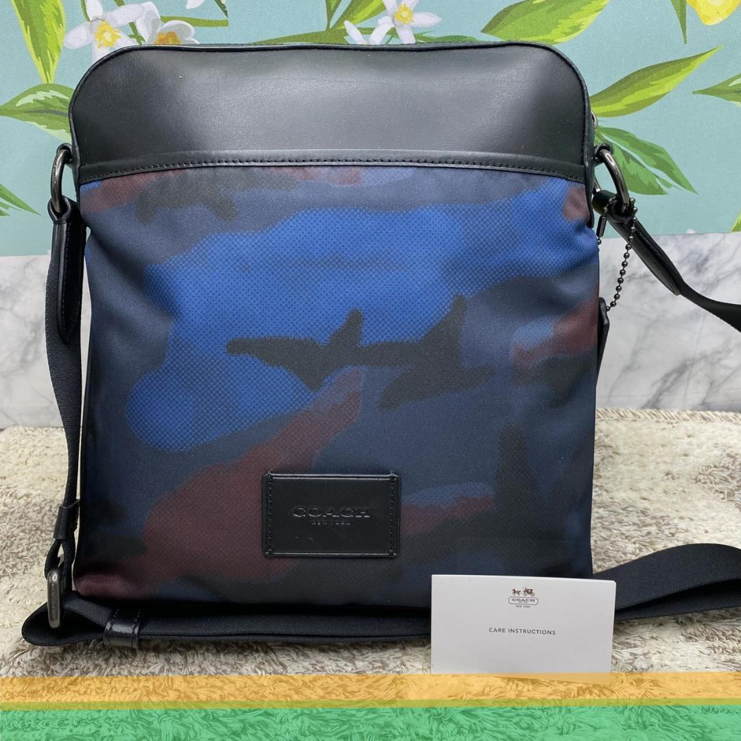 コーチ 迷彩柄 COACH ショルダーバッグ 37614 /ブルーカモフラージュ