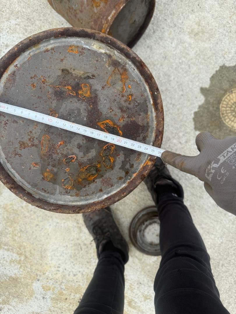 アンティークミルク缶 錆色 取っ手付き 3個セット