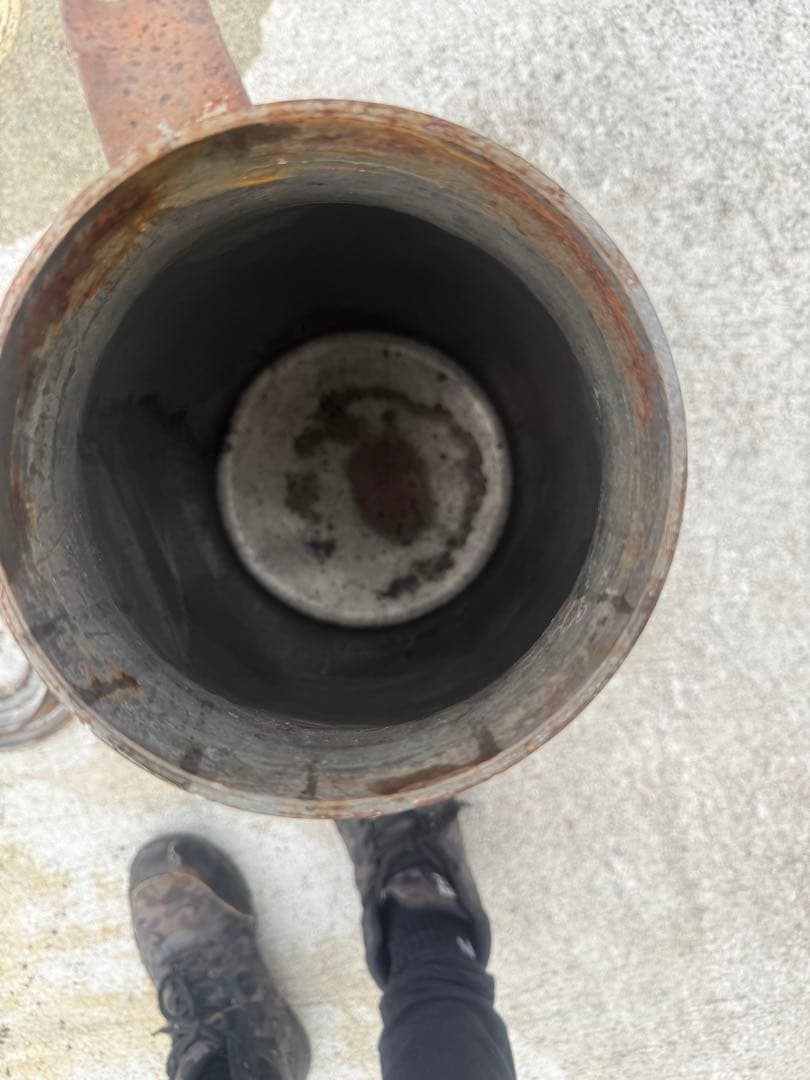 アンティークミルク缶 錆色 取っ手付き 3個セット