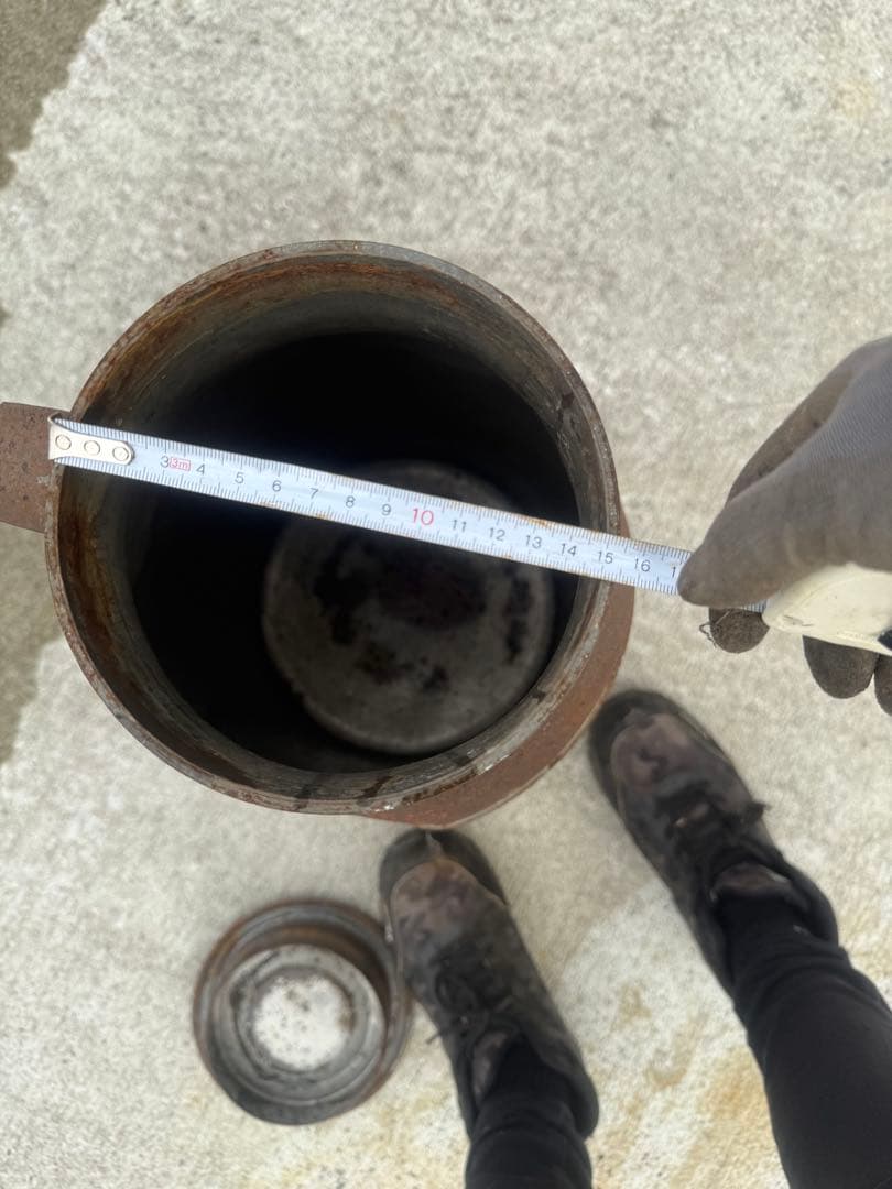 アンティークミルク缶 錆色 取っ手付き 3個セット