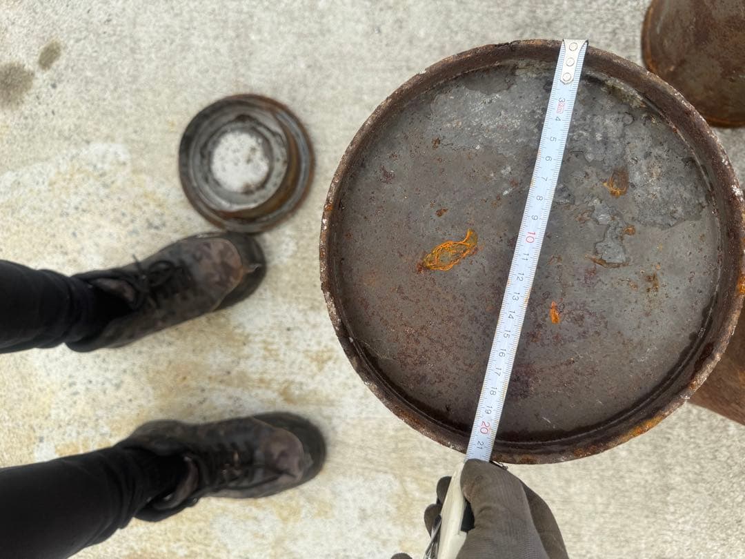 アンティークミルク缶 錆色 取っ手付き 3個セット