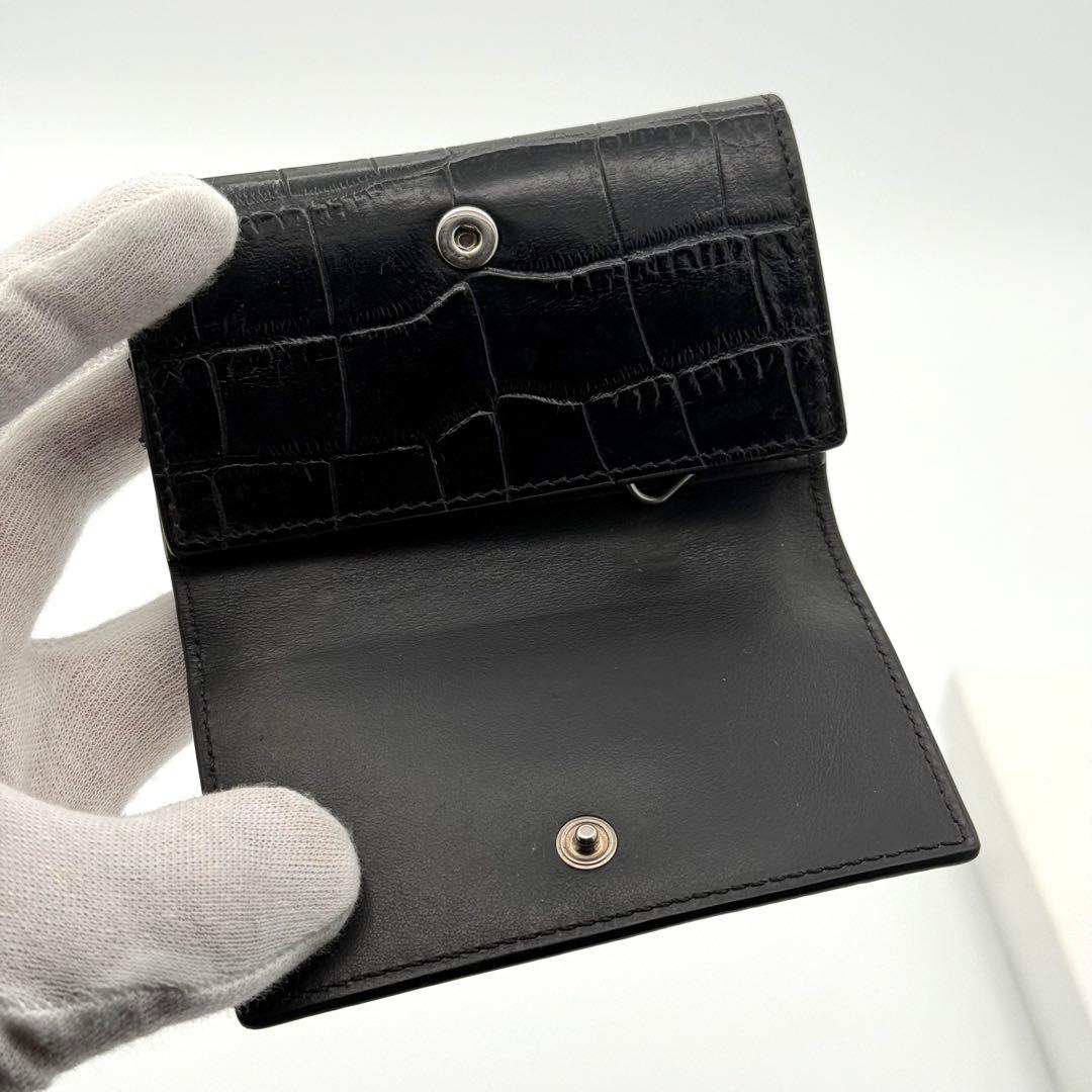 CELINE セリーヌ クロコ型押し レザー 6連キーケース ブラック