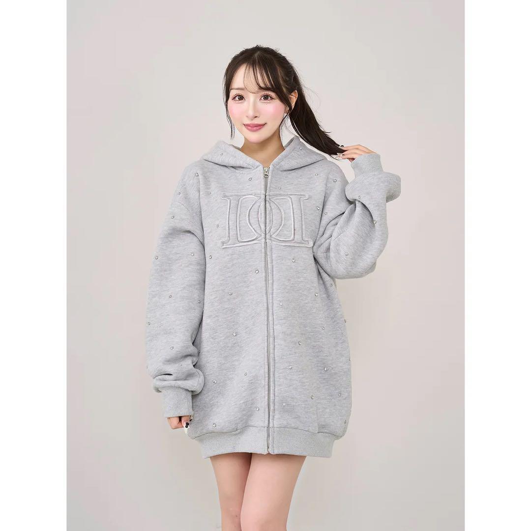 Darich ダーリッチ　DDロゴビジュージップパーカー グレー