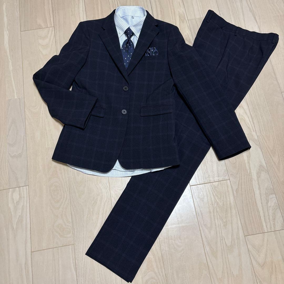 希少 170 人気 ネイビー チェック柄　ワンダーファクトリー 卒服