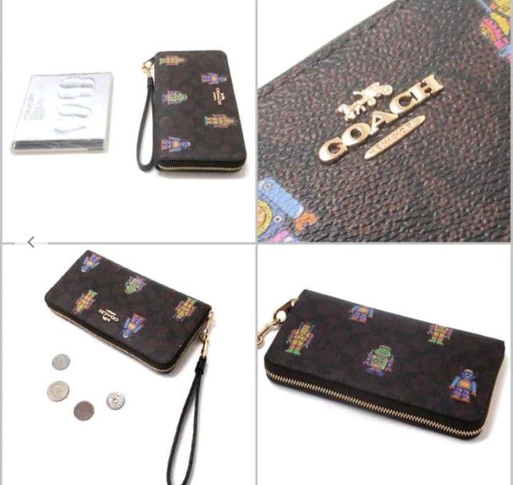 新品未使用コーチ長財布シグネチャーロボットブラックレディースメンズ送料無料