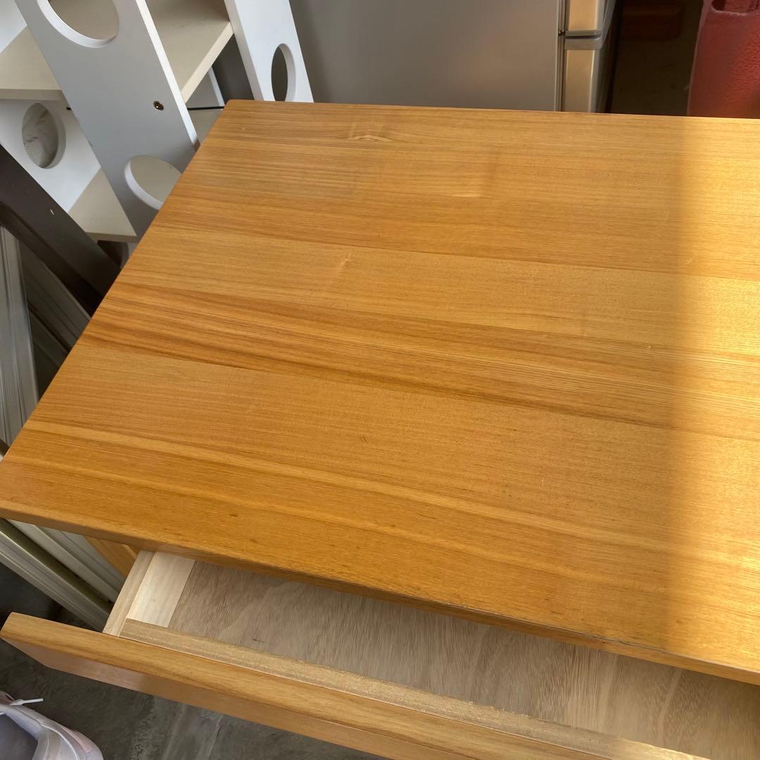 セット売り MUJI / 無印良品 デスク・サイドチェスト タモ 天然木 保管品