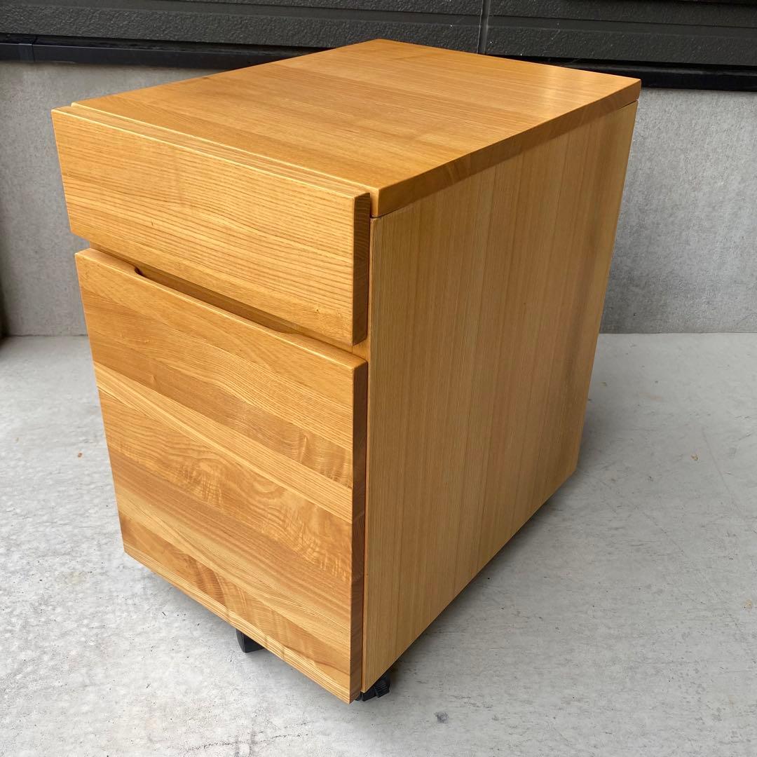 セット売り MUJI / 無印良品 デスク・サイドチェスト タモ 天然木 保管品