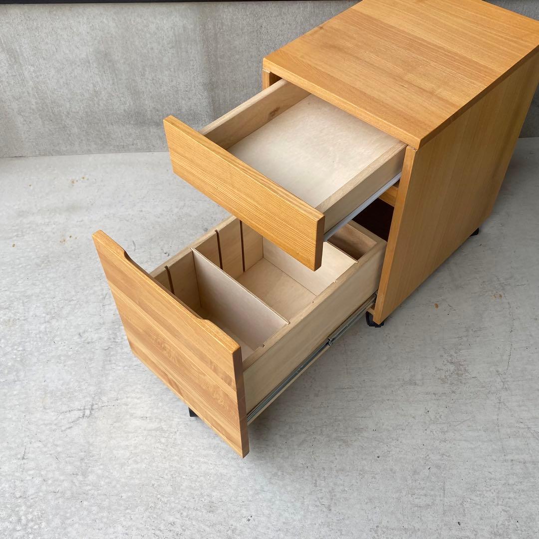 セット売り MUJI / 無印良品 デスク・サイドチェスト タモ 天然木 保管品