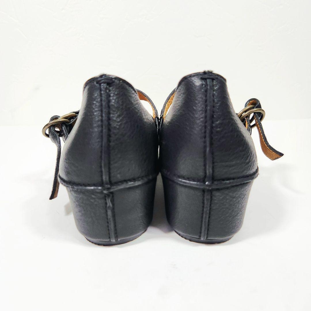 【新品未使用】サヤ メリージェーン レザー ストラップシューズ 黒 24.5