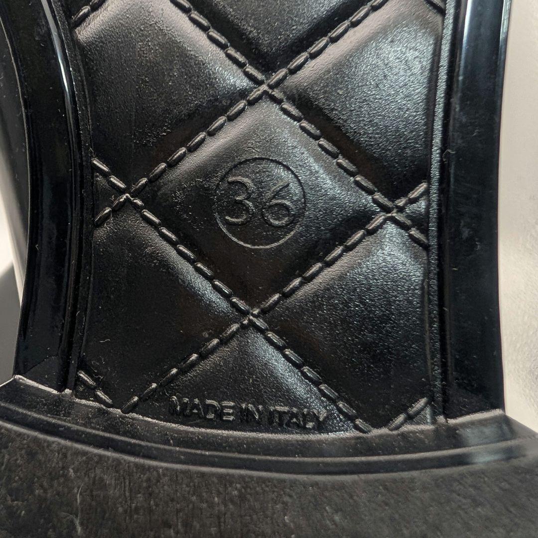 シャネル レインブーツ ココマーク ラバー ブラック 長靴 37 23cm