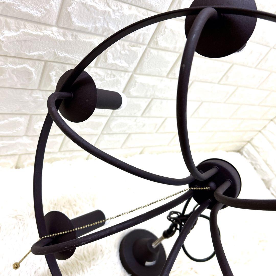 Hermosa サークルシャンデリア ブラック 電球6灯付き