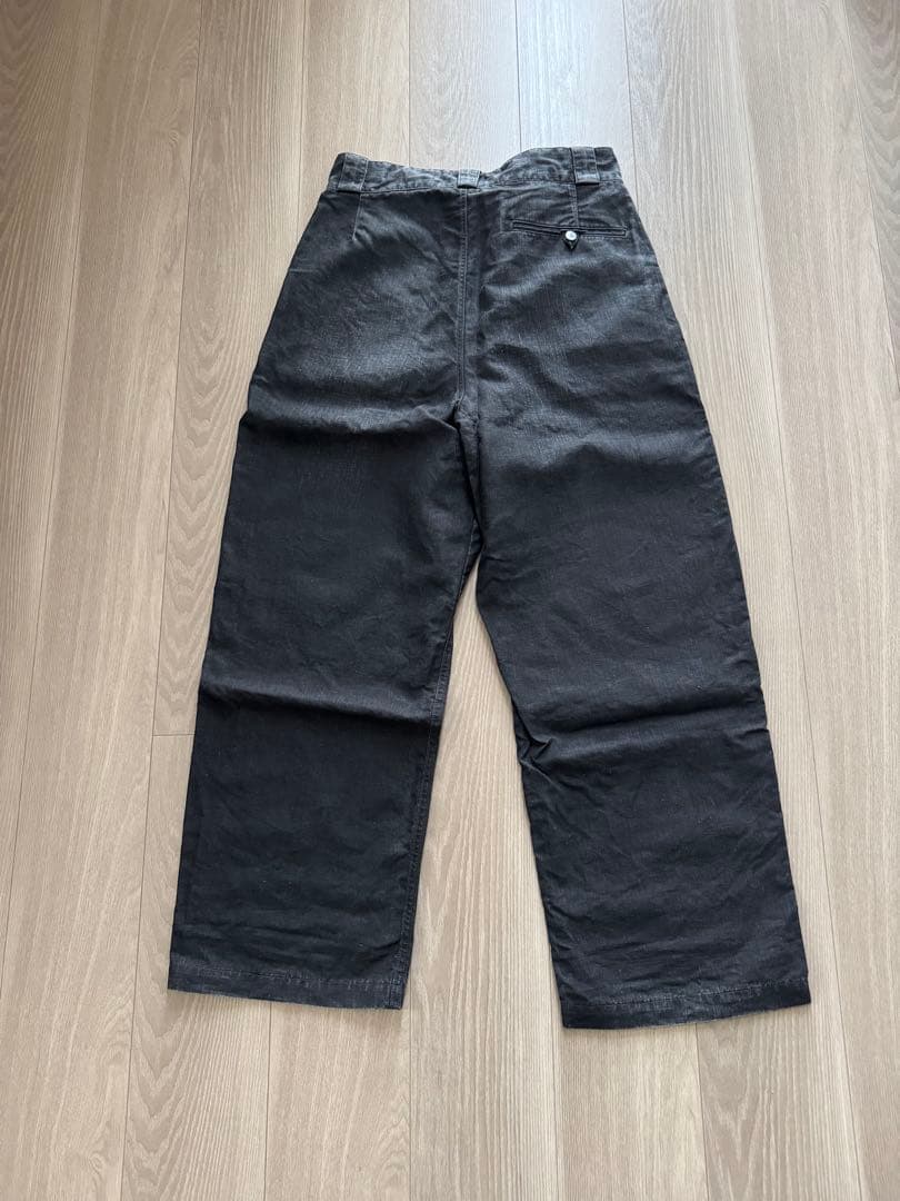 パンツ a.presse vintage black linen trousers 2