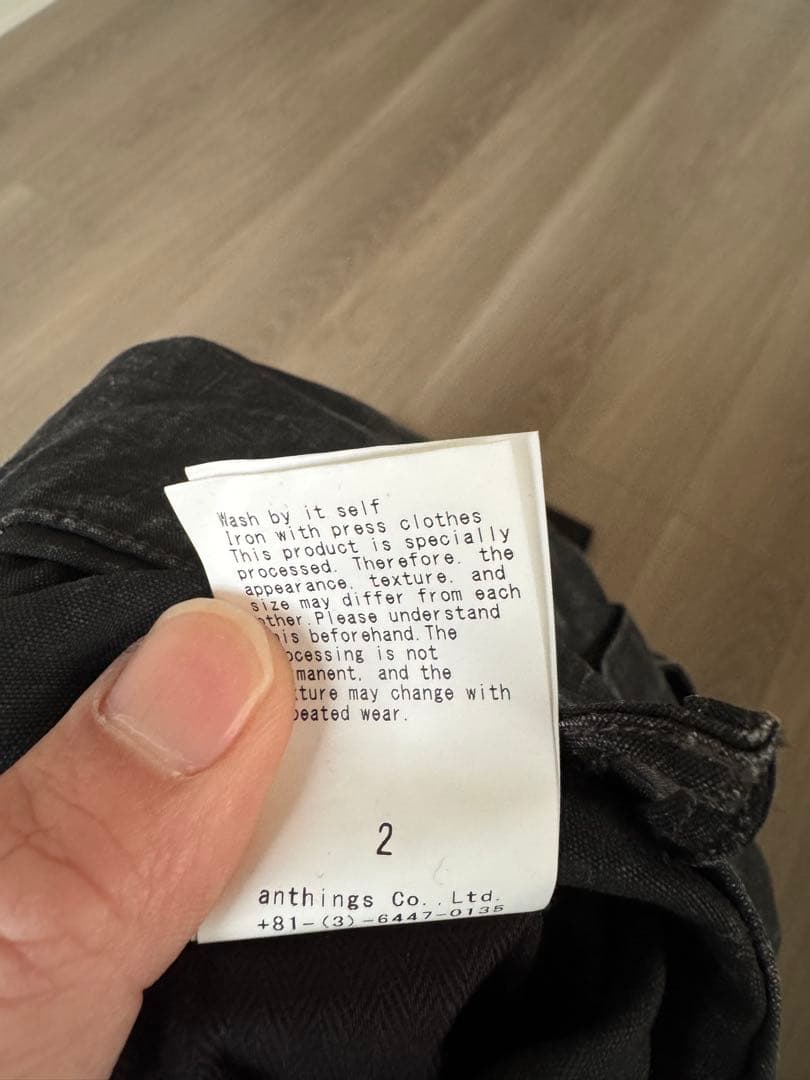 パンツ a.presse vintage black linen trousers 2