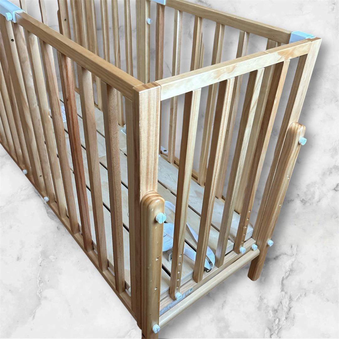 美品✨ そいねーるⅢ ベビーベッド ナチュラル 大和屋 添い寝 ベルト付き