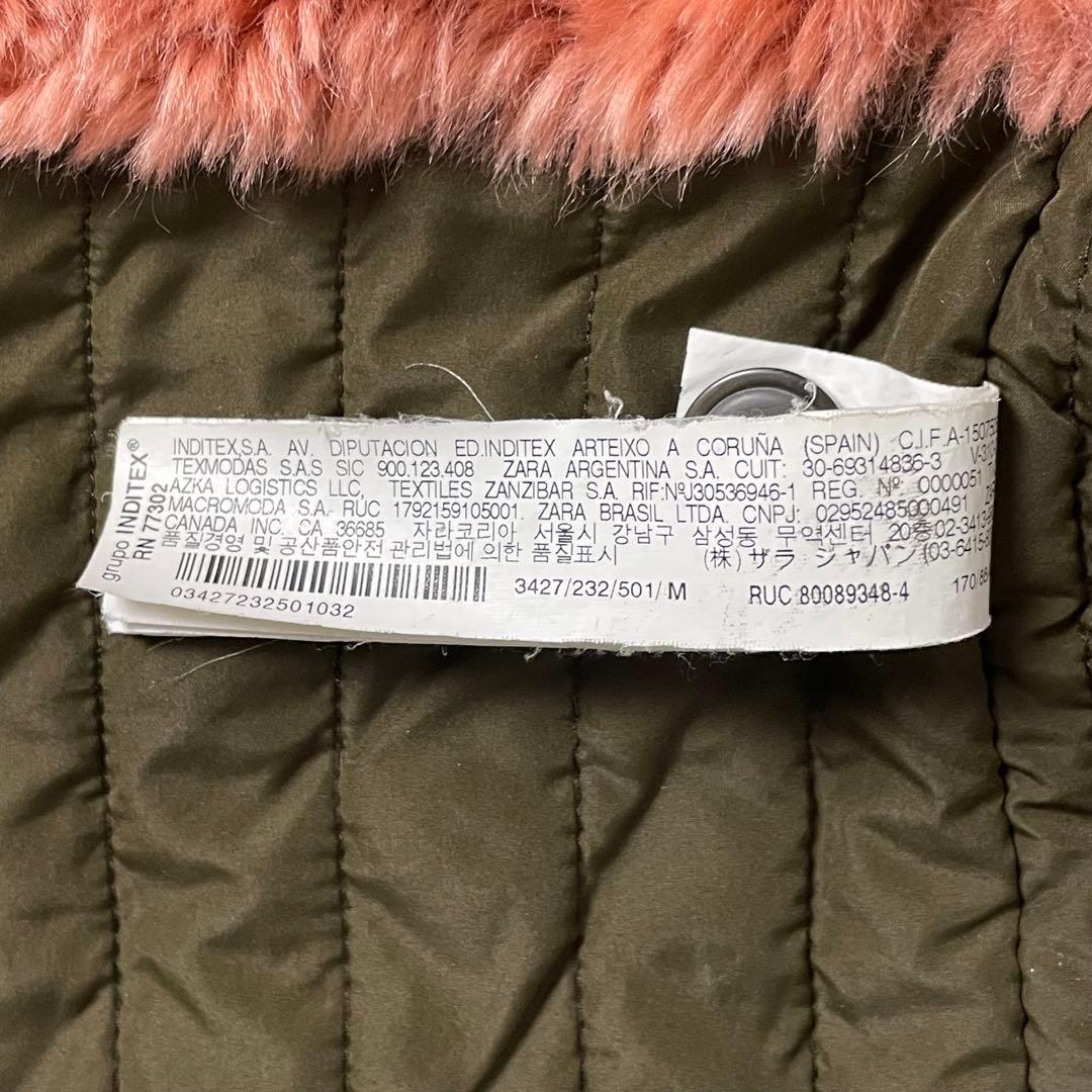 美品 幻の逸品 人気即完売品 ZARA ザラ ピンクファーモッズコート N-3B