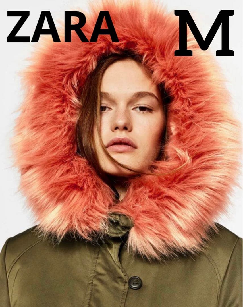 美品 幻の逸品 人気即完売品 ZARA ザラ ピンクファーモッズコート N-3B