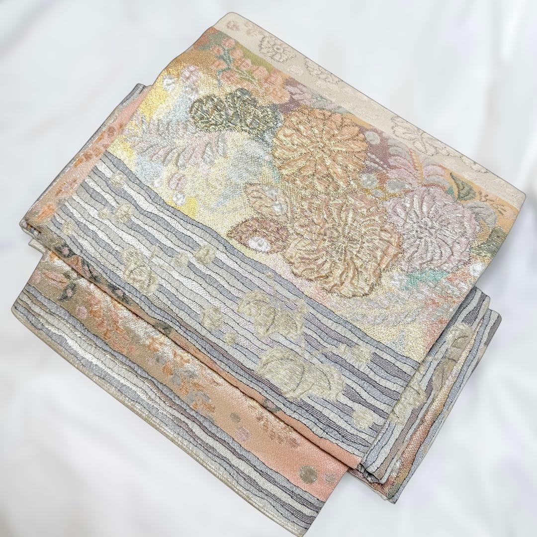 一体型 ワンタッチ帯 作り帯 マジックテープ 辻ヶ花 豪華 袋帯 二重太鼓