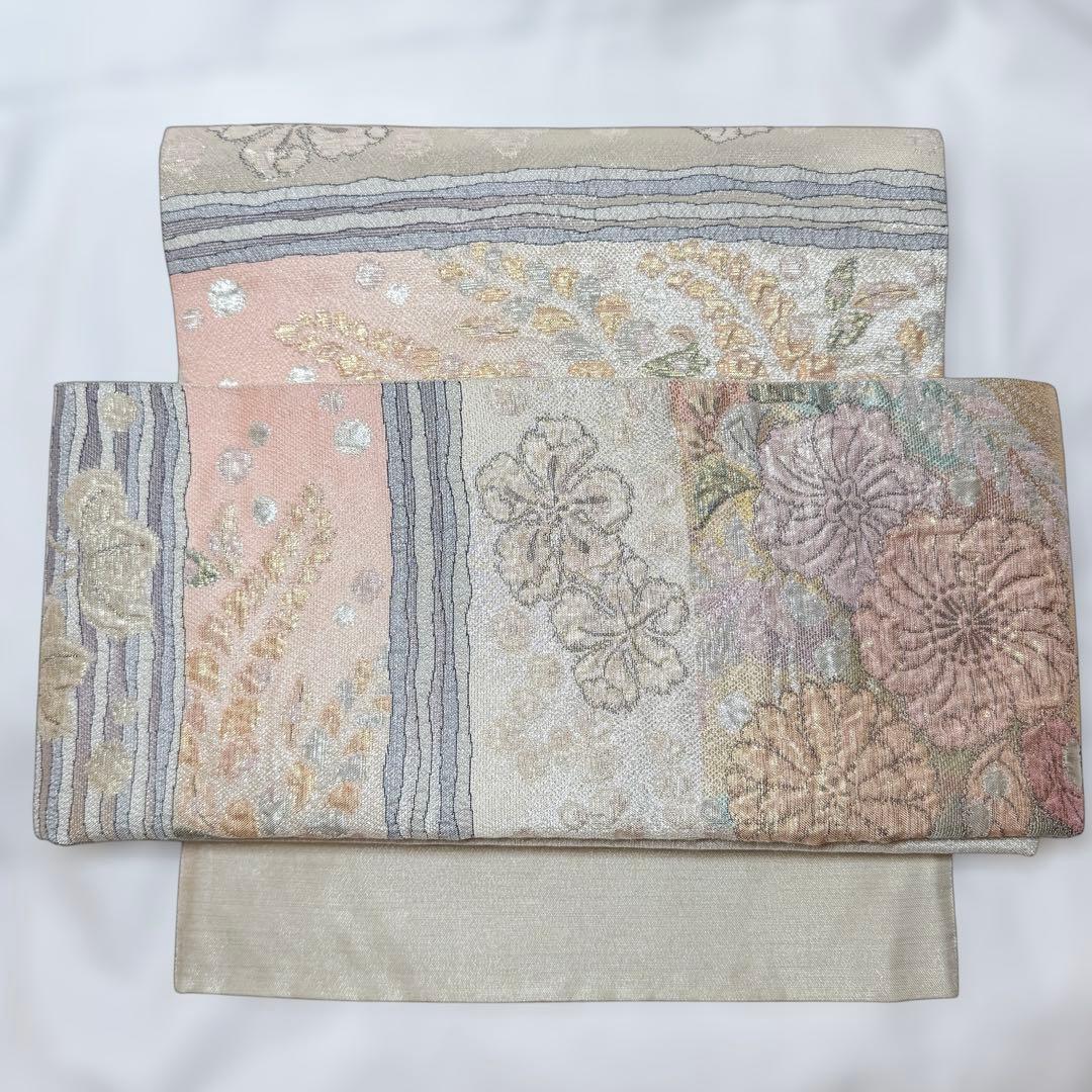 一体型 ワンタッチ帯 作り帯 マジックテープ 辻ヶ花 豪華 袋帯 二重太鼓