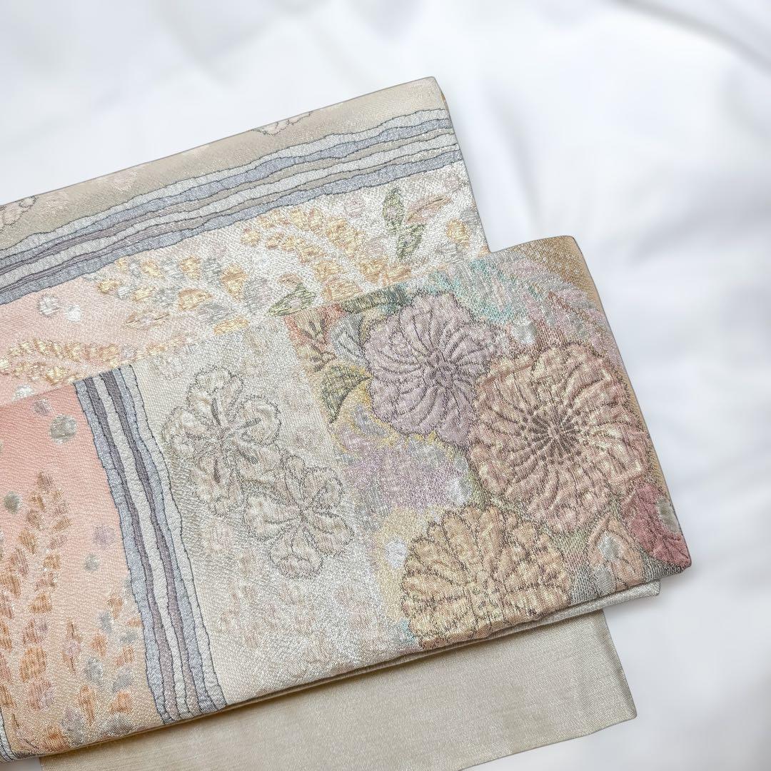 一体型 ワンタッチ帯 作り帯 マジックテープ 辻ヶ花 豪華 袋帯 二重太鼓