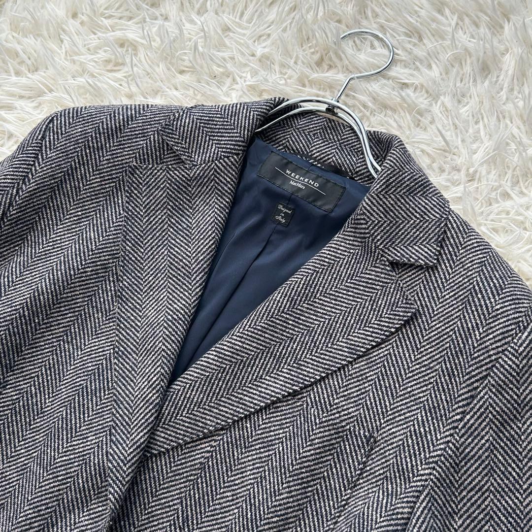 ✨良品✨ マックスマーラ 近年 大きいサイズ テーラードジャケット 毛混 麻混