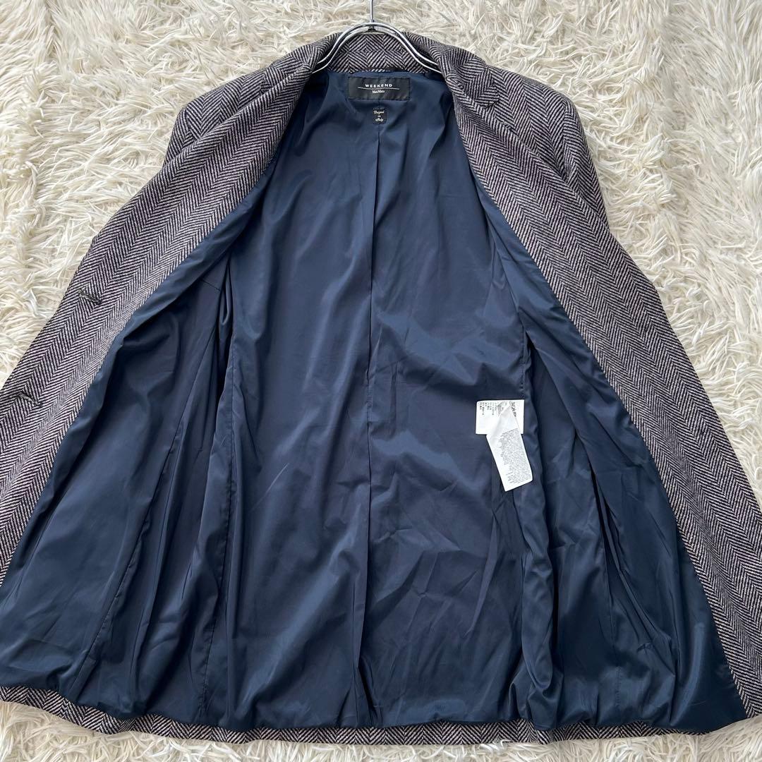 ✨良品✨ マックスマーラ 近年 大きいサイズ テーラードジャケット 毛混 麻混