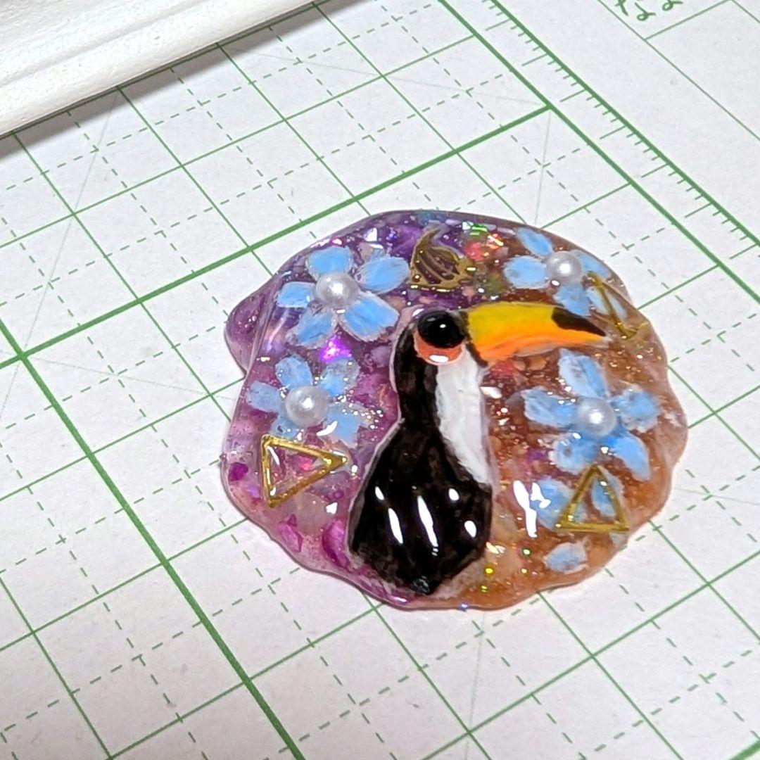 ゆきめい様　7.28 オニオオハシ　レジンヘアゴム　貝殻　サマーサンセット