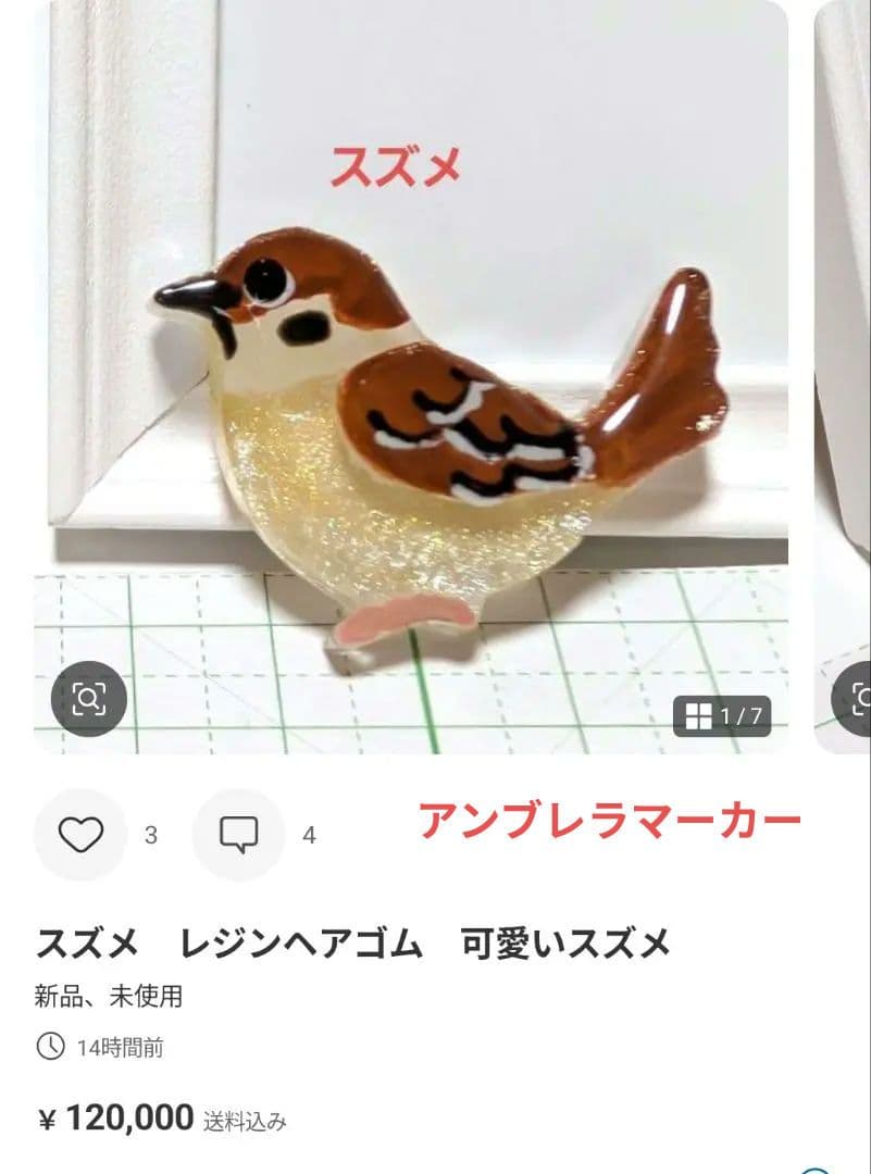 ゆきめい様　7.28 オニオオハシ　レジンヘアゴム　貝殻　サマーサンセット